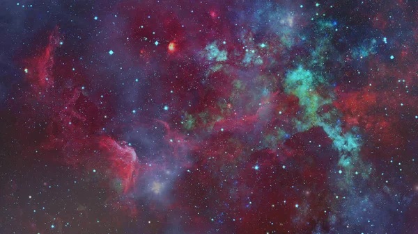 Nevel en sterren in de ruimte. Elementen van deze afbeelding geleverd door NASA — Stockfoto