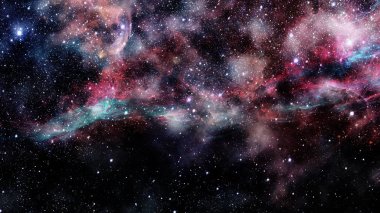 Soyut bilimsel arkaplan - uzayda galaksi ve nebula.