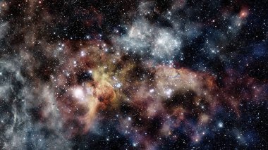 Yıldızlı ve nebulalı gece gökyüzü. Bu görüntünün elementleri NASA tarafından desteklenmektedir.