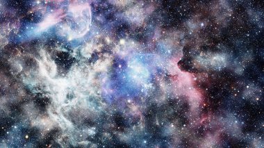 Nebula ve galaksiler uzayda. Bu görüntünün elementleri NASA tarafından desteklenmektedir.