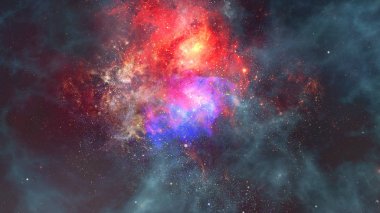 Nebula ve galaksi uzayda. Bu görüntünün elementleri NASA tarafından desteklenmektedir.