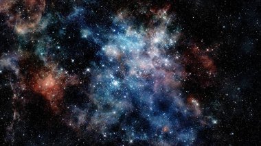 Renkli uzay nebulası. Bu görüntünün elementleri NASA tarafından desteklenmektedir.