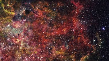 Karanlık uzayda nebula ve galaksiler. Bu görüntünün elementleri NASA tarafından desteklenmektedir.