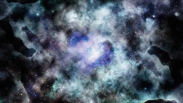 Звездное глубокое космическое пространство - туманность и галактика — стоковое фото