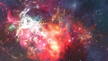 Nebula ve galaksiler uzayda. Bu görüntünün elementleri NASA tarafından desteklenmektedir.