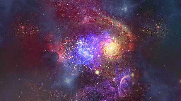 Звездное глубокое космическое пространство - туманность и галактика
