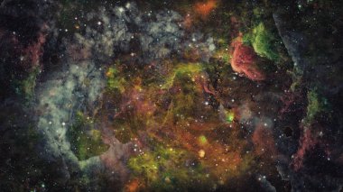 Nebula ve galaksi uzayda. Bu görüntünün elementleri NASA tarafından desteklenmektedir.