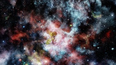 Nebulanın içinde parlak devasa yıldızlar. Bu görüntünün elementleri NASA tarafından desteklenmektedir.