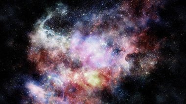 Nebula ve galaksi uzayda. Bu görüntünün elementleri NASA tarafından desteklenmektedir.