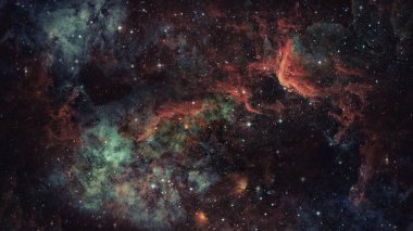 Yıldızlı derin uzay - Bulutsusu ve galaksi