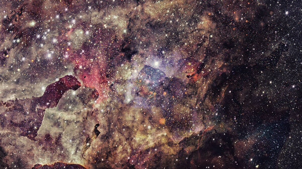 Nebula and galaxies in dark space. Elements of this image furnished by NASA.