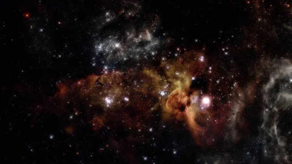 Ночное небо со звездами и туманностью. Элементы этого изображения предоставлены НАСА. — стоковое фото