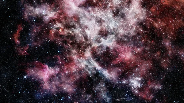 Ciel nocturne avec étoiles et nébuleuse. Éléments de cette image fournis par la NASA. — Photo