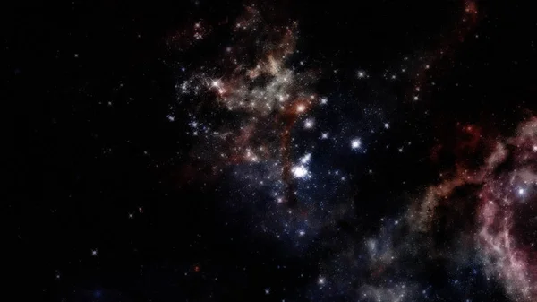 Mörk nebulosa och stjärnor i rymden. Delar av denna bild tillhandahålls av NASA. — Stockfoto