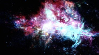 Nebula ve galaksiler uzayda. Bu görüntünün elementleri NASA tarafından desteklenmektedir.