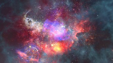 Nebula ve galaksi uzayda. Bu görüntünün elementleri NASA tarafından desteklenmektedir.
