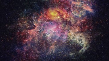 Nebula ve galaksi uzayda. Bu görüntünün elementleri NASA tarafından desteklenmektedir.