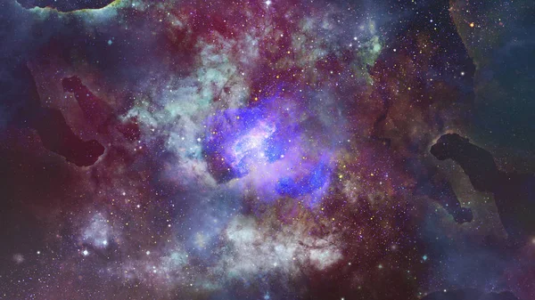 Sternenhimmel tief im Weltall - Nebel und Galaxie — Stockfoto