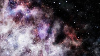 Soyut bilimsel arkaplan - uzayda galaksi ve nebula.