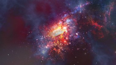 Parlayan sarmal galaksi. NASA tarafından desteklenen bu görüntünün elementleri.