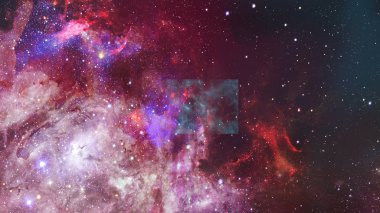 Soyut bilimsel arkaplan - uzayda galaksi ve nebula.