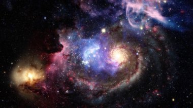 Galaksi ve Nebula. Soyut alan arkaplanı.