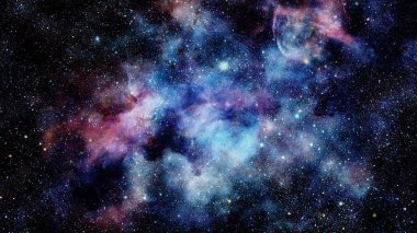 Galaksi ve nebula. Bu görüntünün elementleri NASA tarafından desteklenmektedir