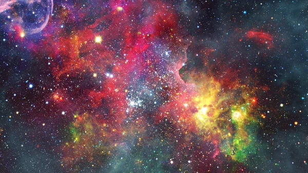 Färgglada nebulosor och stjärnor i rymden. Delar av denna bild tillhandahålls av NASA. — Stockfoto