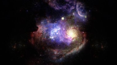 Yıldızlı derin uzay - Bulutsusu ve galaksi