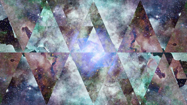 Nebula space and sacred geometry. Elements of this image furnished by NASA. — Stock Photo, Image