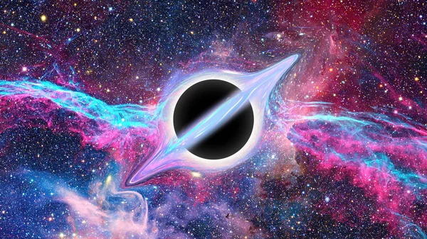 Černá díra ve vesmíru. Elementy jsou podle Nasa — Stock fotografie