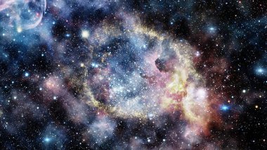 Derin uzayda Helix Nebulası. Bu görüntünün elementleri NASA tarafından desteklenmektedir.