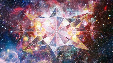 Soyut cosmos geometrik arka plan. Nasa tarafından döşenmiş bu görüntü unsurları.