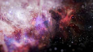 Soyut bilimsel arkaplan - uzayda galaksi ve nebula.
