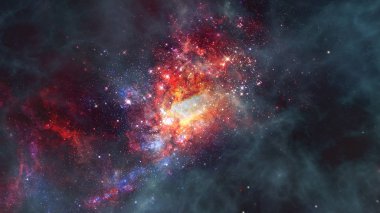 Parlayan sarmal galaksi. NASA tarafından desteklenen bu görüntünün elementleri.
