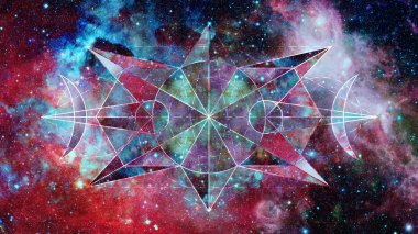 Soyut cosmos geometrik arka plan. Nasa tarafından döşenmiş bu görüntü unsurları.