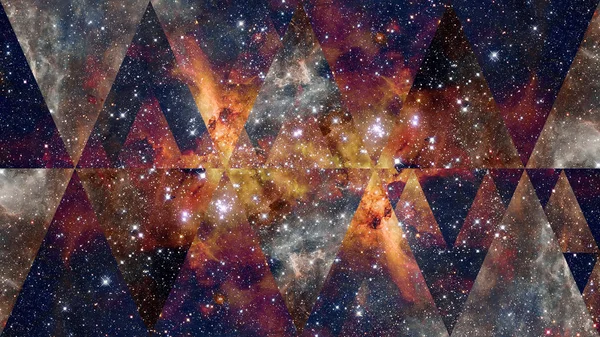 Espacio nebuloso y geometría sagrada. Elementos de esta imagen proporcionados por la NASA . — Foto de Stock