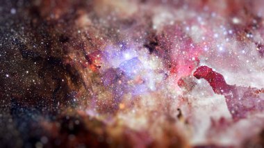 Karanlık uzayda nebula ve galaksiler. Bu görüntünün elementleri NASA tarafından desteklenmektedir.