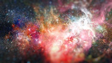 Nebula ve galaksiler uzayda. Bu görüntünün elementleri NASA tarafından desteklenmektedir.