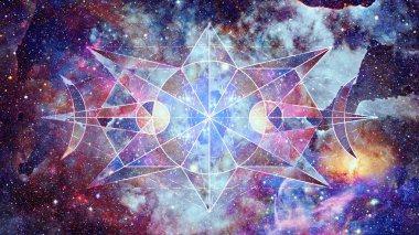 Soyut cosmos geometrik arka plan. Nasa tarafından döşenmiş bu görüntü unsurları.