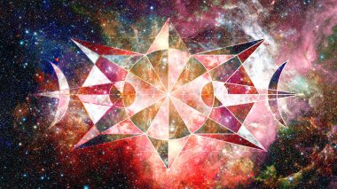 Soyut cosmos geometrik arka plan. Nasa tarafından döşenmiş bu görüntü unsurları.