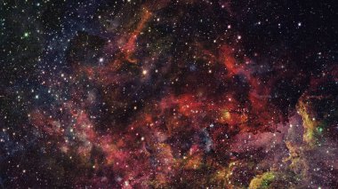 Karanlık uzayda nebula ve galaksiler. Bu görüntünün elementleri NASA tarafından desteklenmektedir.