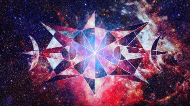 Soyut cosmos geometrik arka plan. Nasa tarafından döşenmiş bu görüntü unsurları.