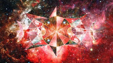 Soyut cosmos geometrik arka plan. Nasa tarafından döşenmiş bu görüntü unsurları.