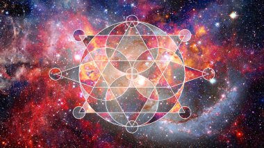 Soyut cosmos geometrik arka plan. Nasa tarafından döşenmiş bu görüntü unsurları.