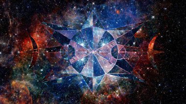 Soyut cosmos geometrik arka plan. Nasa tarafından döşenmiş bu görüntü unsurları.