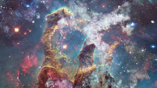 Звезды и галактики туманности глубокого космоса. Элементы этого изображения меха — стоковое фото