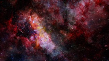 Nebula ve yıldızların bileşimi. Bu görüntünün elementleri NASA tarafından desteklenmektedir.