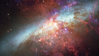 Parlayan sarmal galaksi. NASA tarafından desteklenen bu görüntünün elementleri.