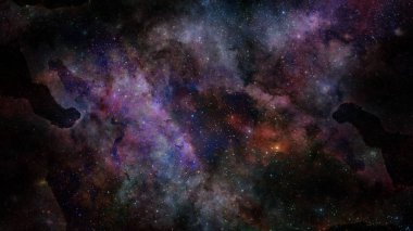 Yıldızlı derin uzay - Bulutsusu ve galaksi